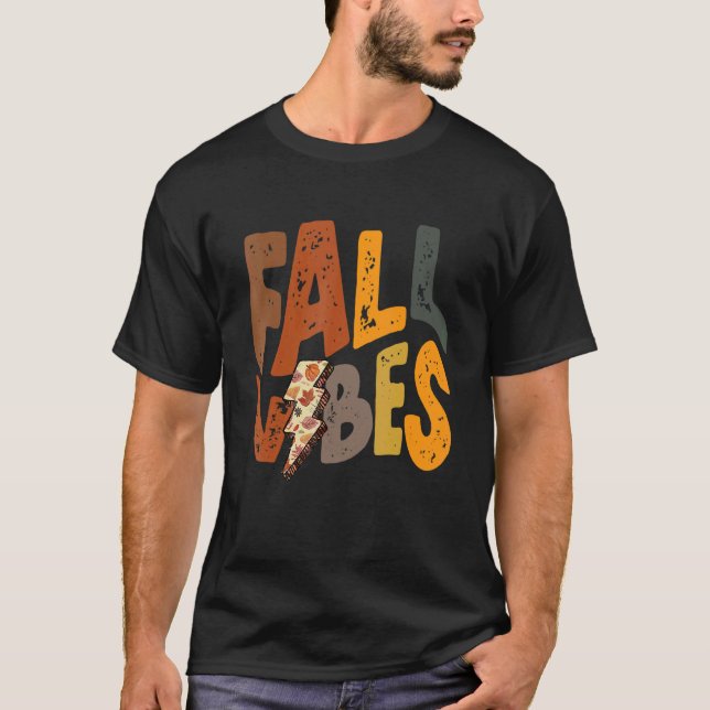 T-shirt Super Retro Hello Vibes Automne Éclair Bolt Autum (Devant)