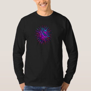 T-shirt Super Retro Magenta Bleu Et Rouge Art Abstrait