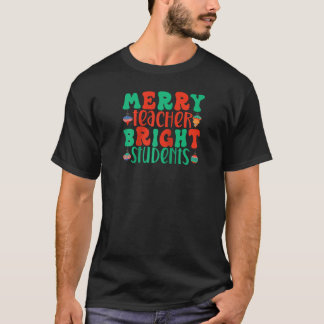 T-shirt Super rétro Noël joyeux élève enseignant brillant