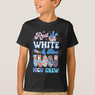 T-shirt Super Rouge Bleu Bleu Nicu Équipage Nicu Infirmièr