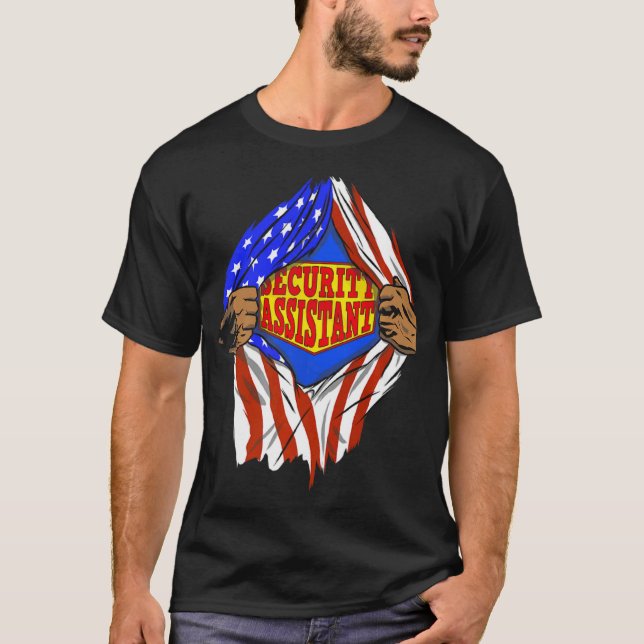 T-shirt Super Security Assistant Hero (Devant)