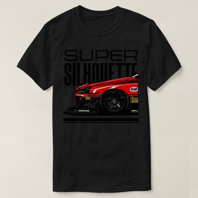 T-shirt Super Silhouette Nissan Skyline R 34 (Design devant)