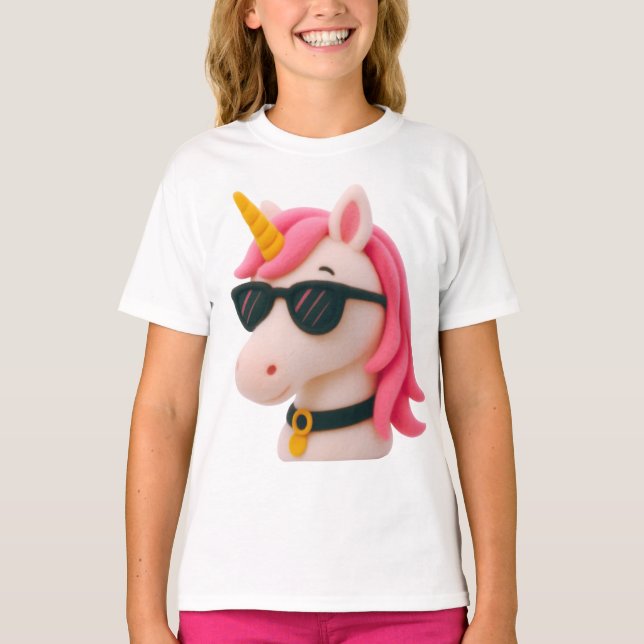 T-shirt super soft unicorn-style plush style (Devant)