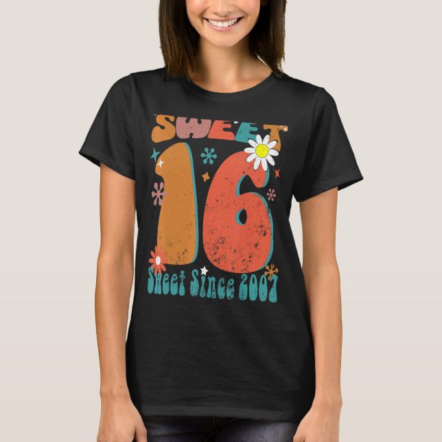 T-shirt Super Sweet 16 Anniversaire Fille Seize Seizième B (Devant)