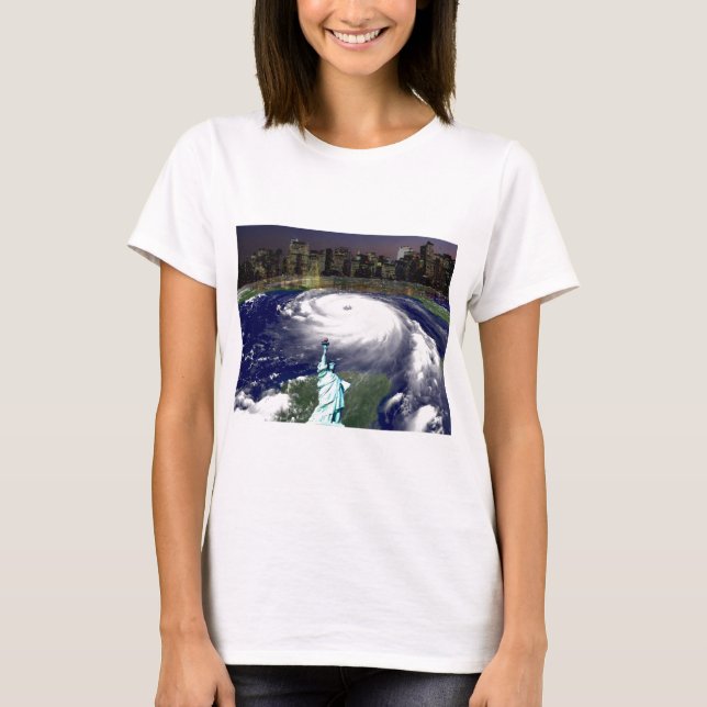 T-shirt Super tempête Sandy 2012,Œil du cyclone_ (Devant)