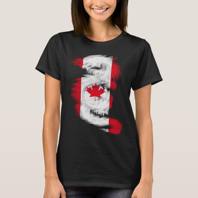T-shirt Super tripant dragon raves EDM techno Canada Canad (Devant)