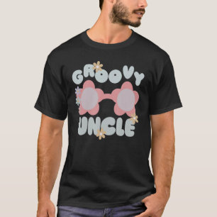 T-shirt Super Uncle Retro Boho Fleur Mignonne Lunettes
