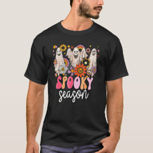 T-shirt Super Vintage Floral Ghost Cute Halloween Éffrayan