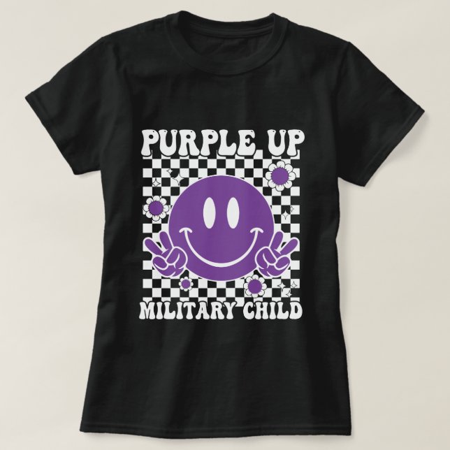 T-shirt Super Violet Pour Les Enfants Militaires Chemise M (Design devant)