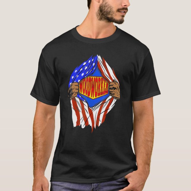 T-shirt Super Woodworker Hero (Devant)