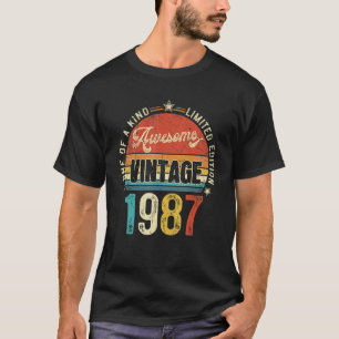T-shirt Superbe 35 Ans Vintage 1987 Retro 35e Naissance