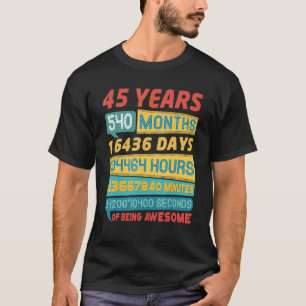 T-shirt Superbe 45 ans Vintage 45e anniversaire 1