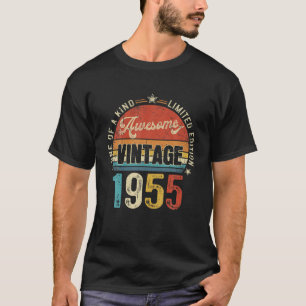 T-shirt Superbe 67 Ans Vintage 1955 Rétro 67E Naissance