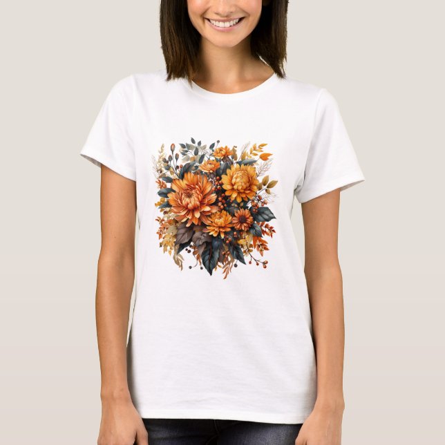 T-shirt Superbe automne floral (Devant)