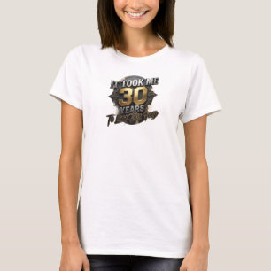 T-shirt Superbe Bleu TOOK 30 LOOK GOOD Impression Créative