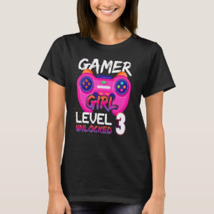 T-shirt Superbe Contrôleur Jeux Vidéo Niveau 3 Ga Déverrou