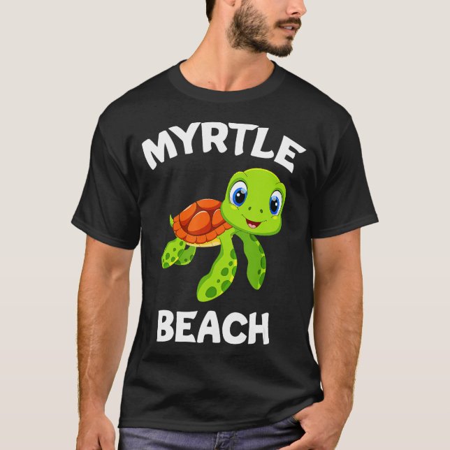 T-shirt Superbe Design De Plage De Myrtle Avec Une Mignonn (Devant)