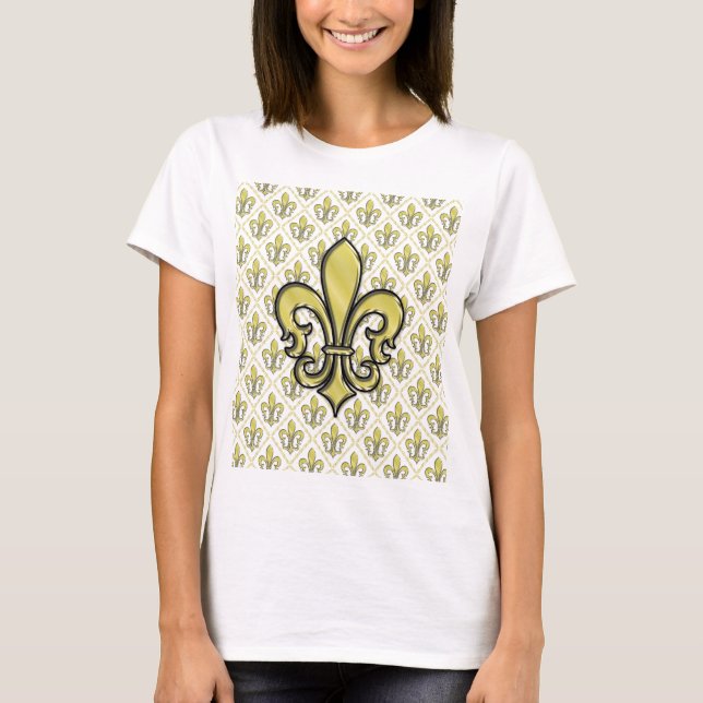 T-shirt Superbe dessin de Fleur de Lis pour Mardi Gras (Devant)