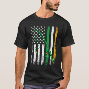 T-shirt Superbe Drapeau Américain de Pêche Irlandais Vinta