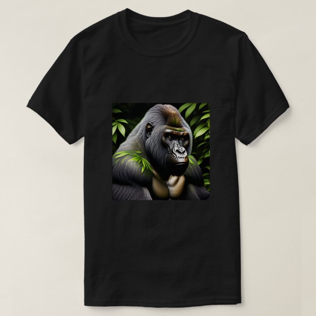 T-shirt Superbe Gorille Argent - Jungle King (Design devant)