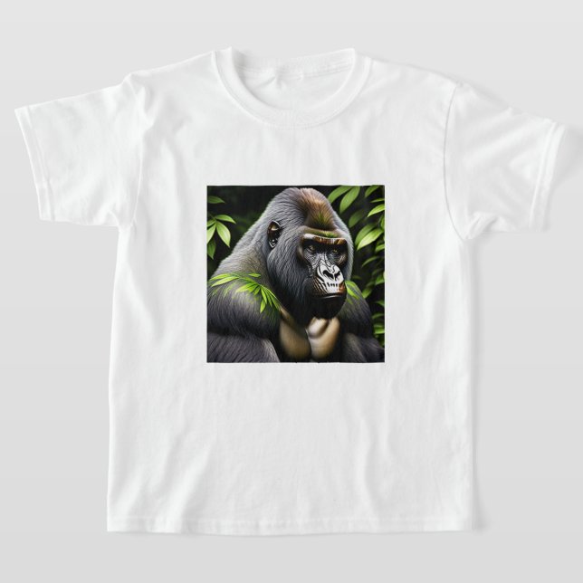 T-shirt Superbe Gorille Argent - Jungle King (Poser)