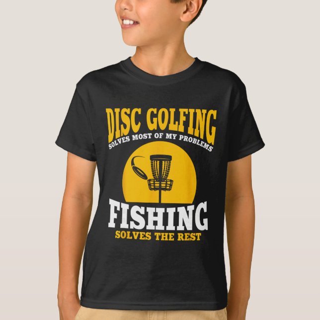 T-shirt Superbe petit cadeau de disc golf et de pêche  (Devant)