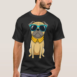 T-shirt Superbe pug avec des lunettes de soleil