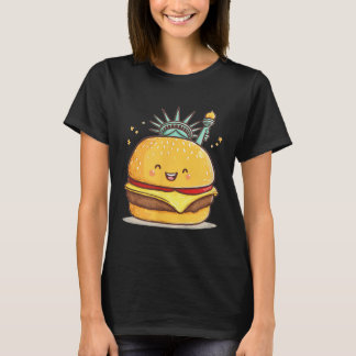 T-shirt Superbe Statue Liberty Burger Costume Pour Garçons