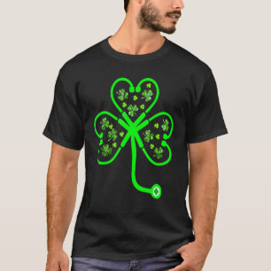 T-shirt Superbe Stéthoscope Trèfle Chanceux Infirmière Doc