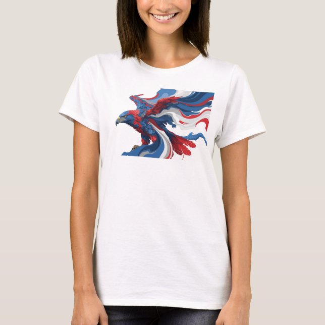 T-shirt Superbe Tee Navy Abstrait Aigle Tendance (Devant)