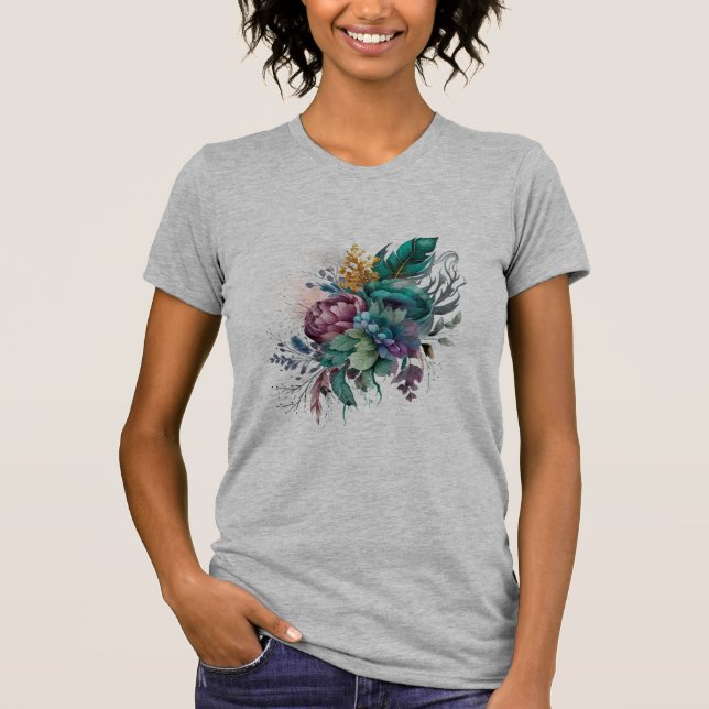 T-shirt Superbe Tee - shirt Floral Design (Devant)