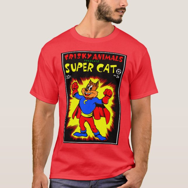 T-shirt SuperCat classique des années 1950 (Devant)