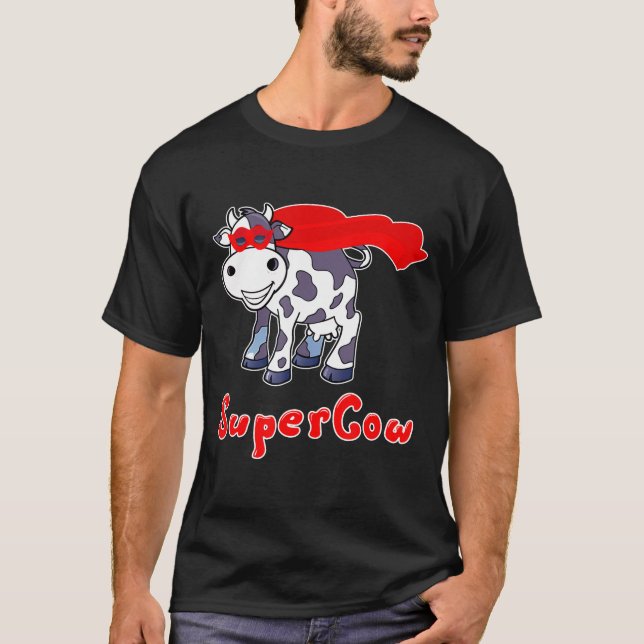 T-shirt Supercow Superhero Vache Pour Hommes Femmes Enfant (Devant)