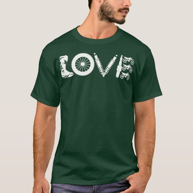 T-shirt Supercross Motocross Gear Love Race Motorcycle (Devant)