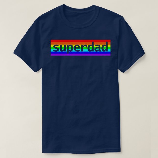 T-shirt Superdad Typographie Papa Arc en ciel pour la Fête (Design devant)
