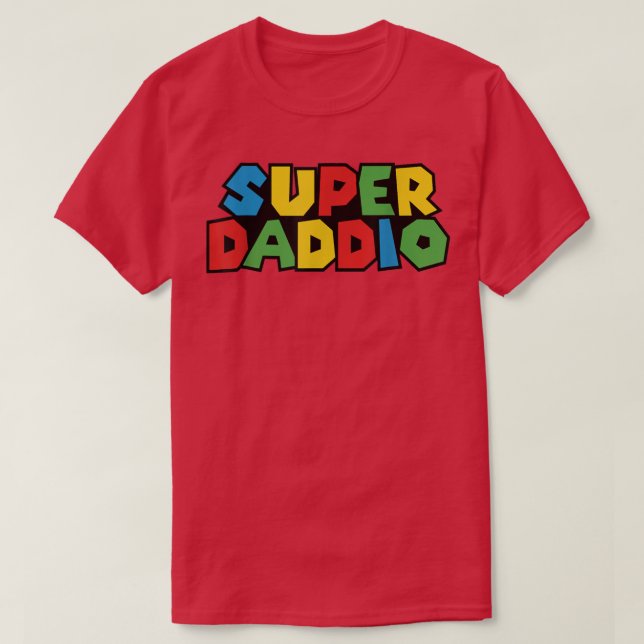 T-shirt SuperDaddio Funny Gamer Papa jeu vidéo Fête des pè (Design devant)