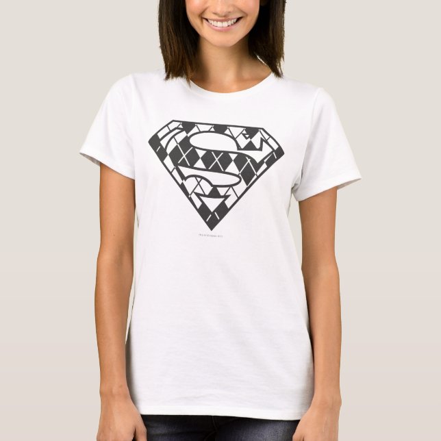T-shirt Supergirl Black Argyle Logo (Devant)