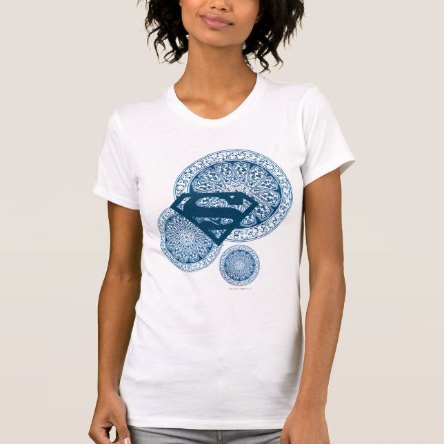 T-shirt Supergirl Blue Circle Design (Devant)