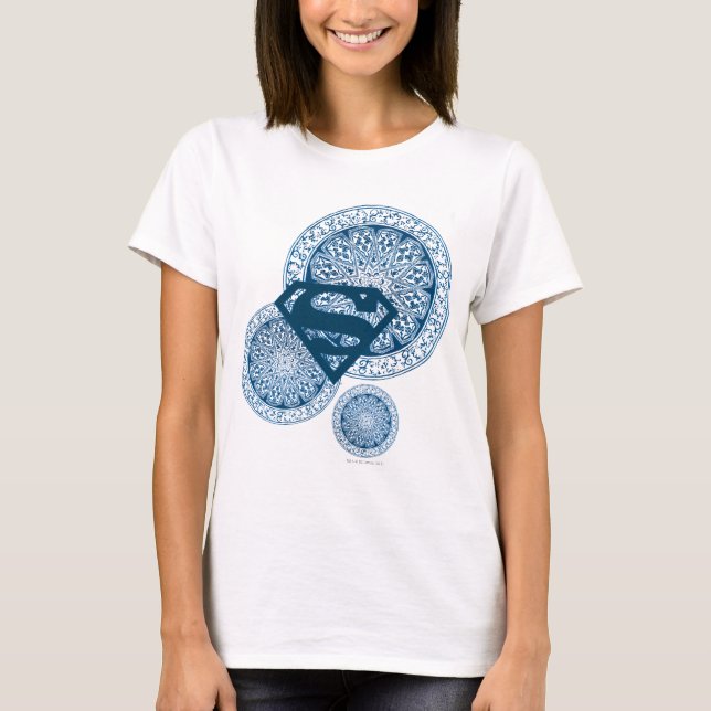 T-shirt Supergirl Blue Circle Design (Devant)