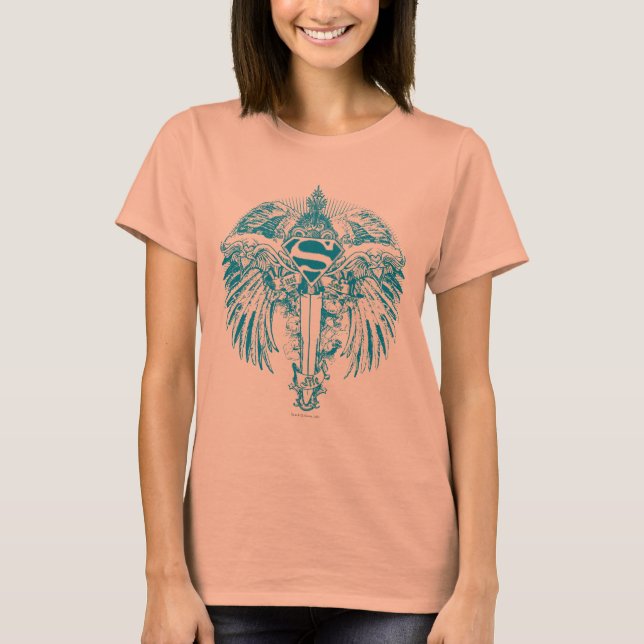 T-shirt Supergirl Blue Wings (Devant)
