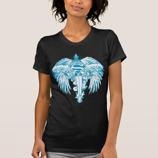 T-shirt Supergirl Blue Wings (Devant)