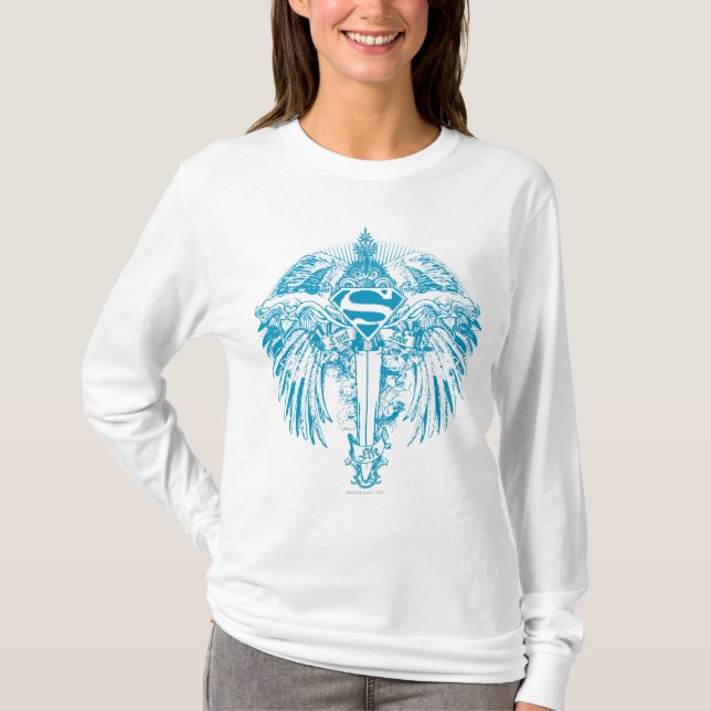 T-shirt Supergirl Blue Wings (Devant)