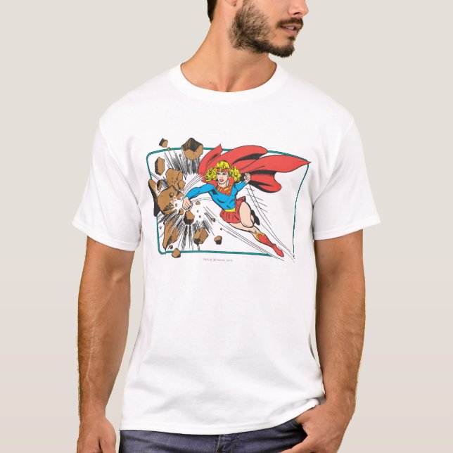 T-shirt Supergirl détruit Boulder (Devant)