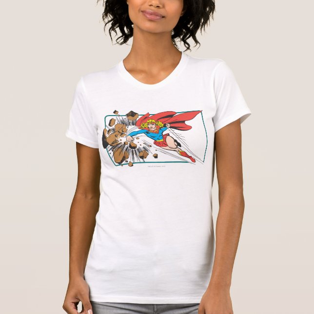 T-shirt Supergirl détruit Boulder (Devant)