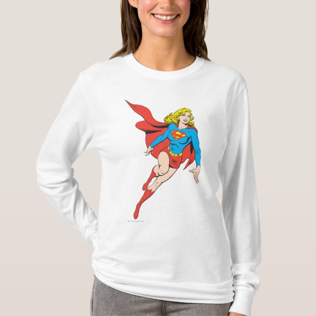 T-shirt Supergirl en mouvement (Devant)