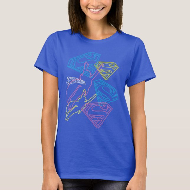 T-shirt Supergirl et logo en couleurs (Devant)