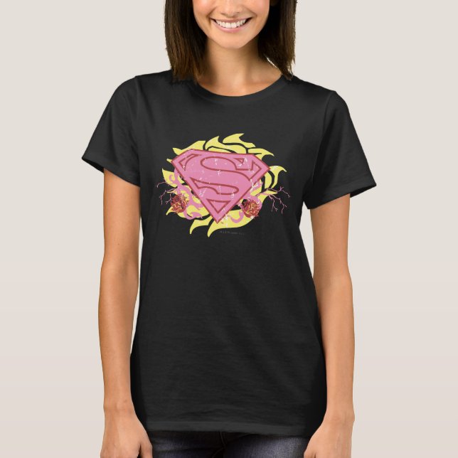 T-shirt Supergirl Fleurs roses (Devant)