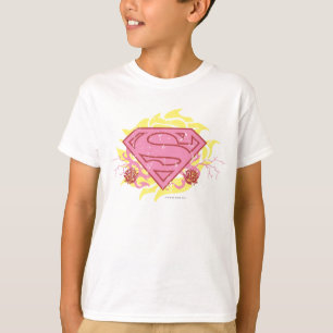 T-shirt Supergirl Fleurs roses