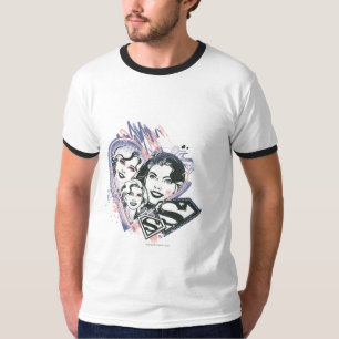 T-shirt Supergirl font face au collage