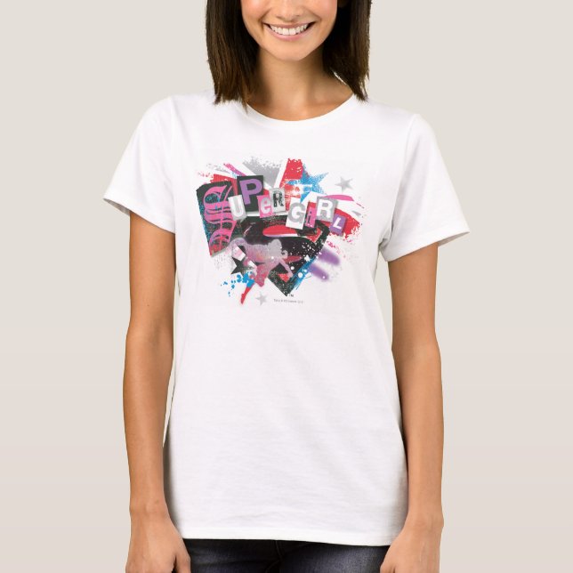 T-shirt Supergirl Grunge Design (Devant)